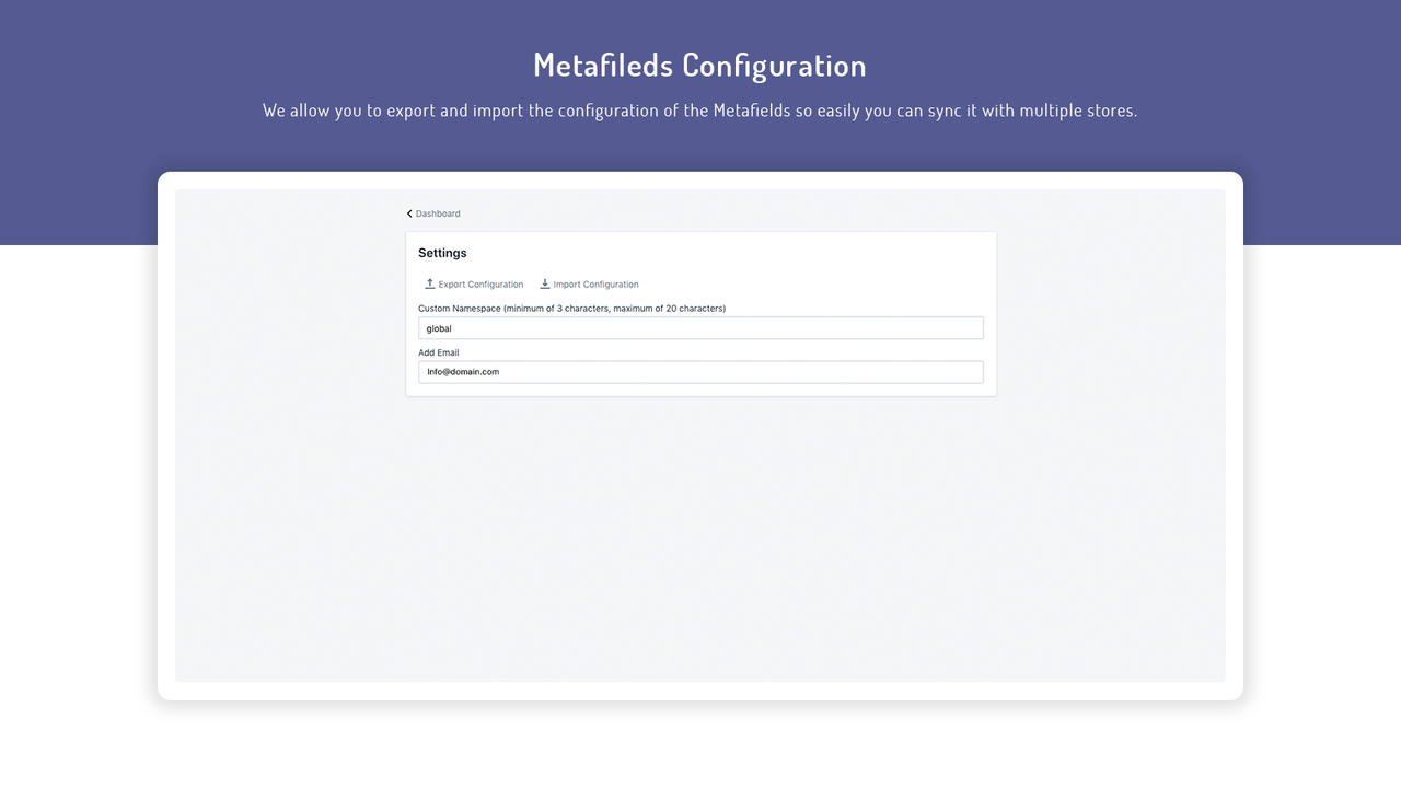 Configuration personnalisée des Metafields par CrawlApps