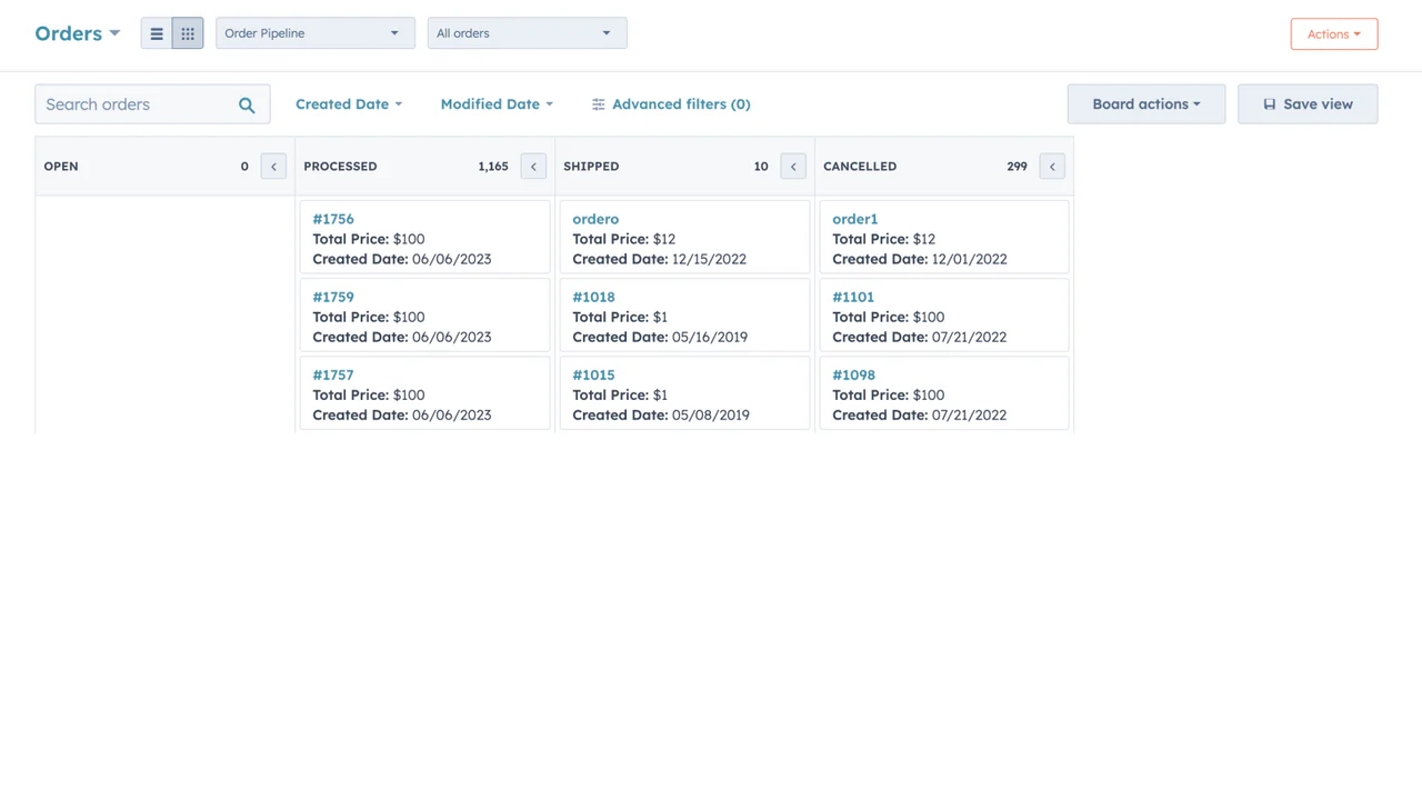 HubSpot Shopify Order Pipeline