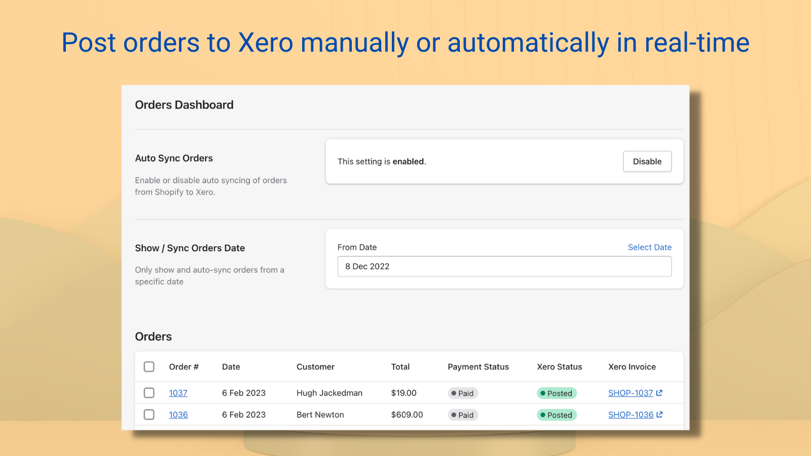 Hyve ‑ Post to Xero Screenshot