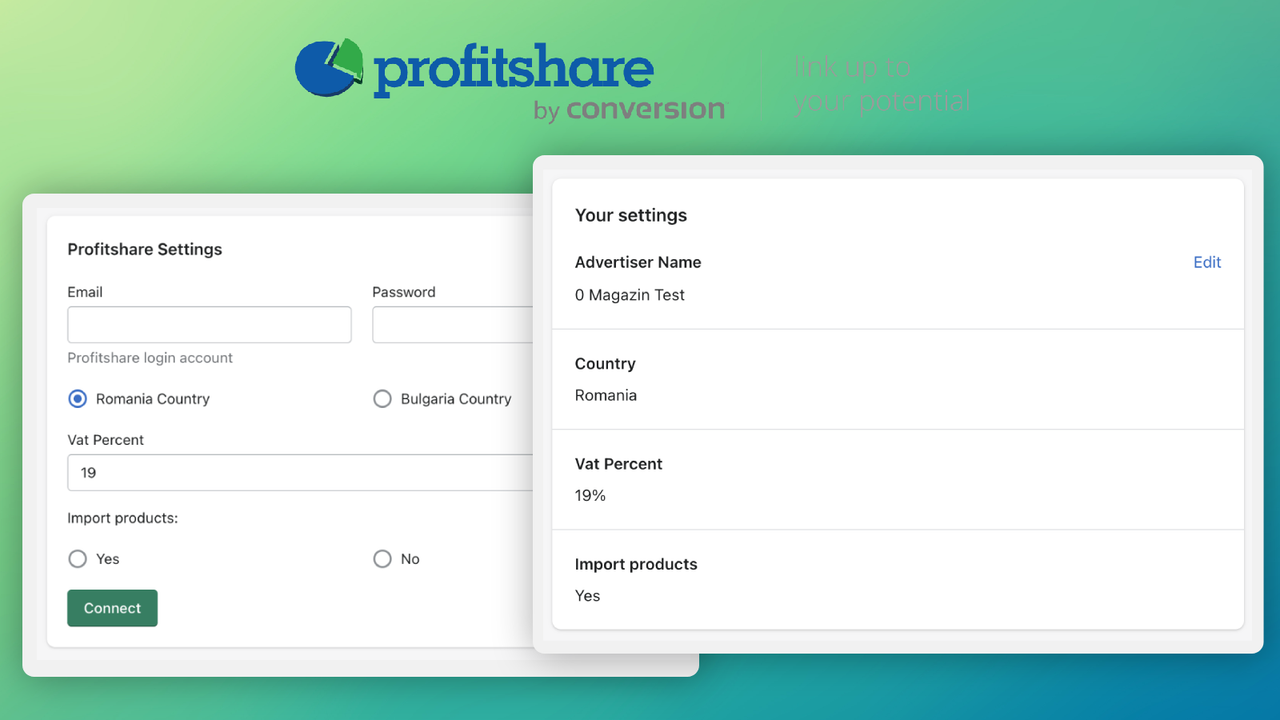 Profitshare advertiser dashboard