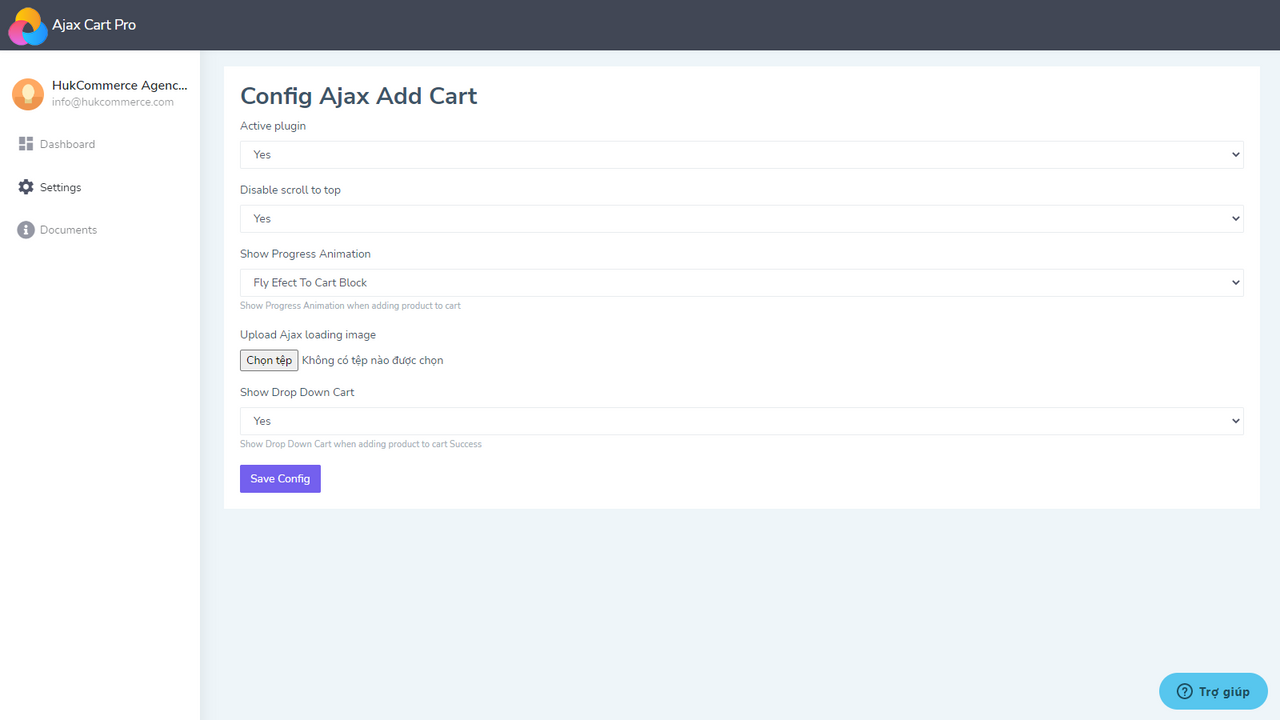 Configuraciones de Ajax Cart Pro