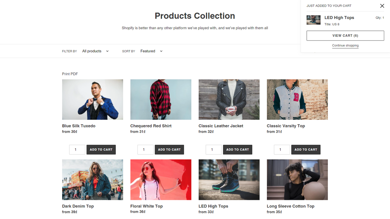 Add product by ajax from catalog collection page