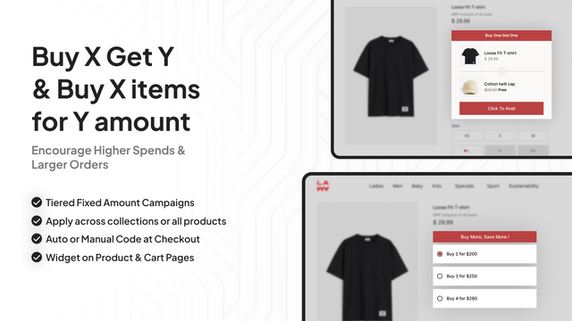 Buy X Get Y and Bulk Pricing Offers with Custom Widget