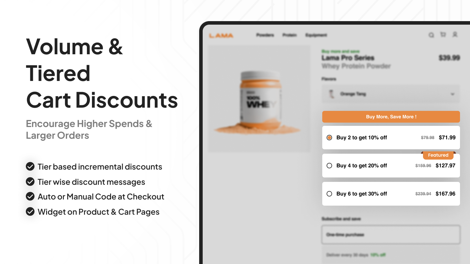 Tiered Cart Spend & Volume Discount with Customizable Widget