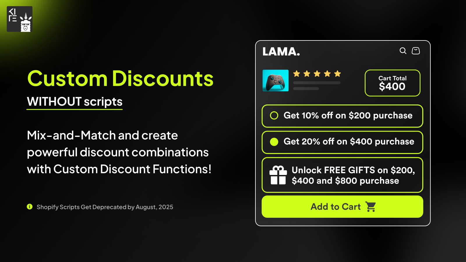 Custom Discounts using latest functions WITHOUT scripts
