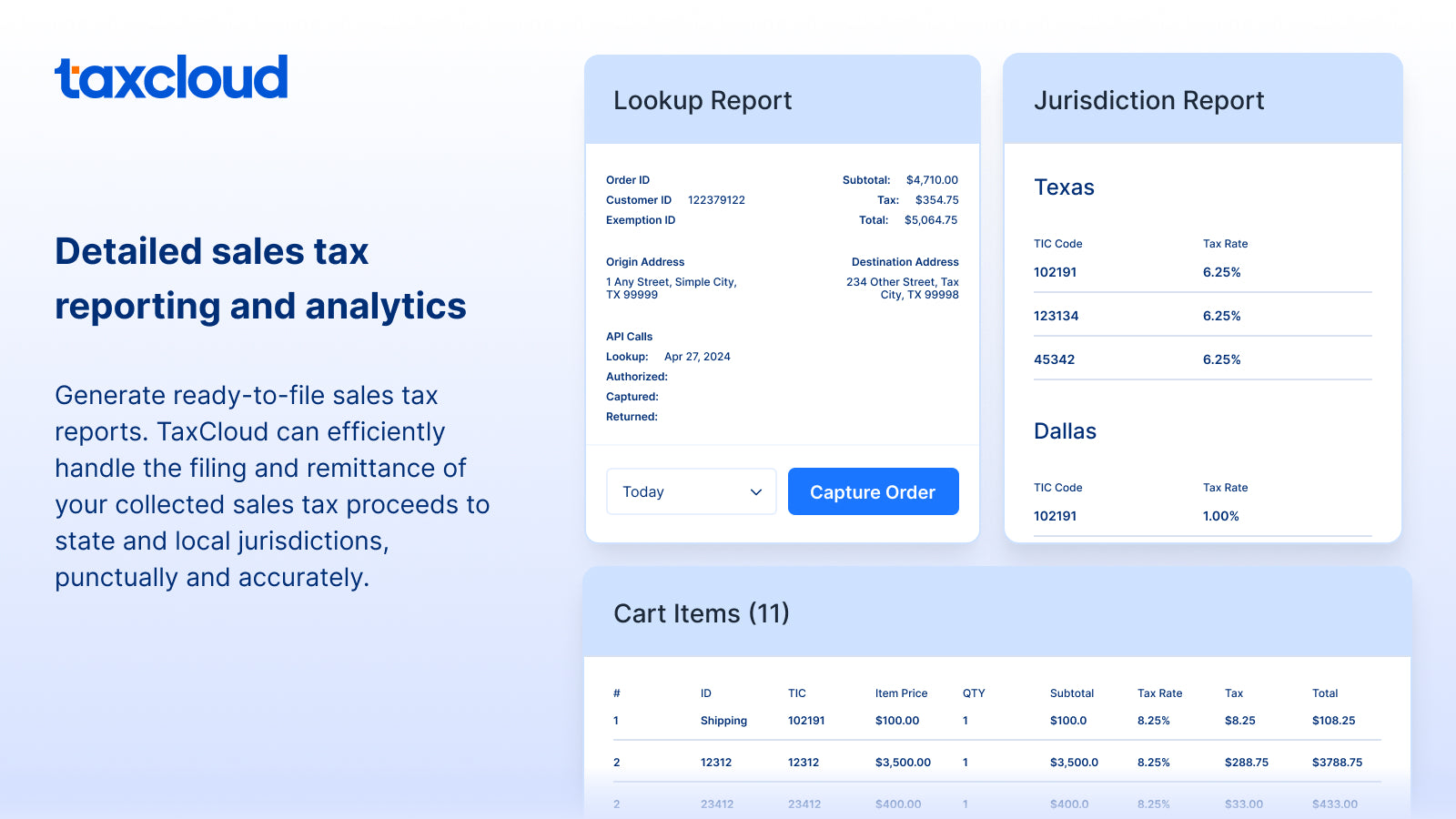 TaxCloud Sales Tax Automation Screenshot