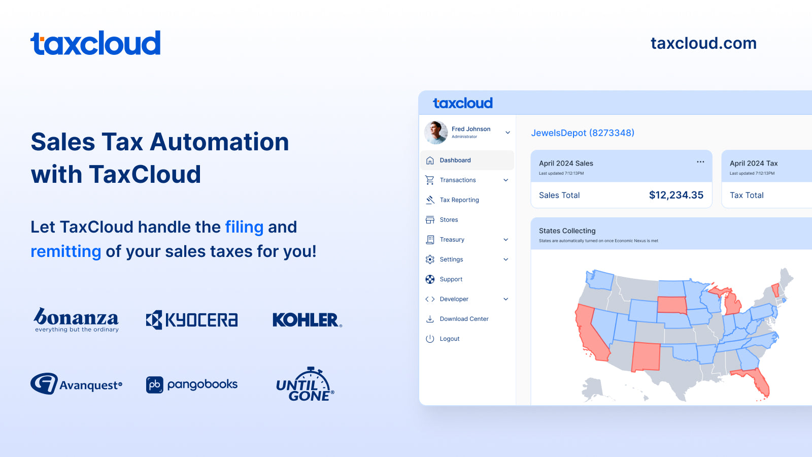 TaxCloud Sales Tax Automation Screenshot