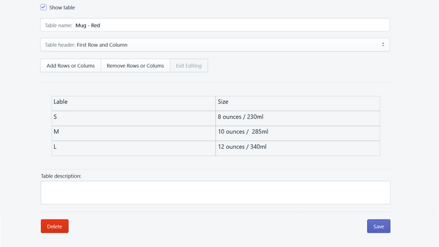 Craeating new table using table editor