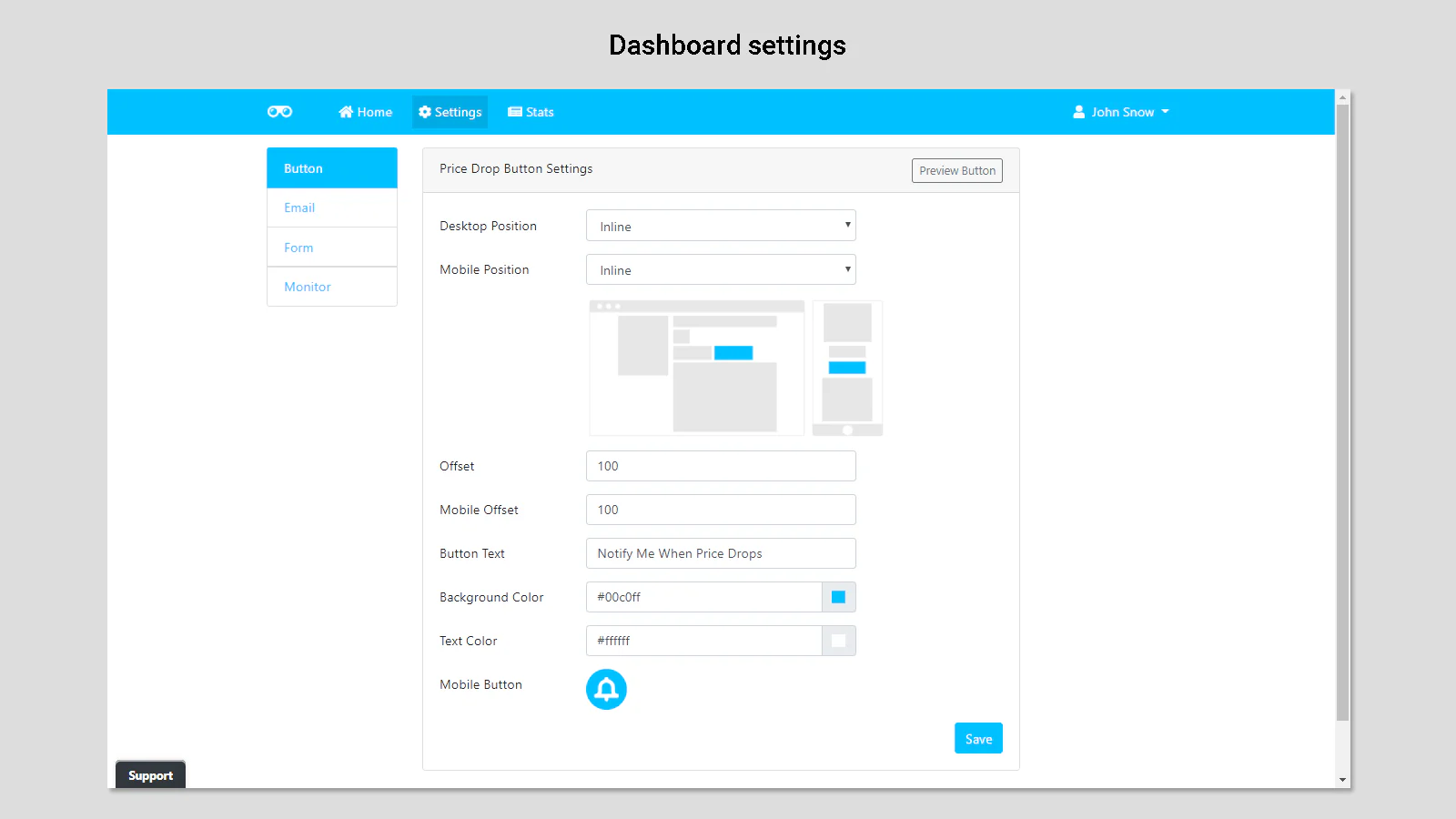 4 Dashboardindstillinger