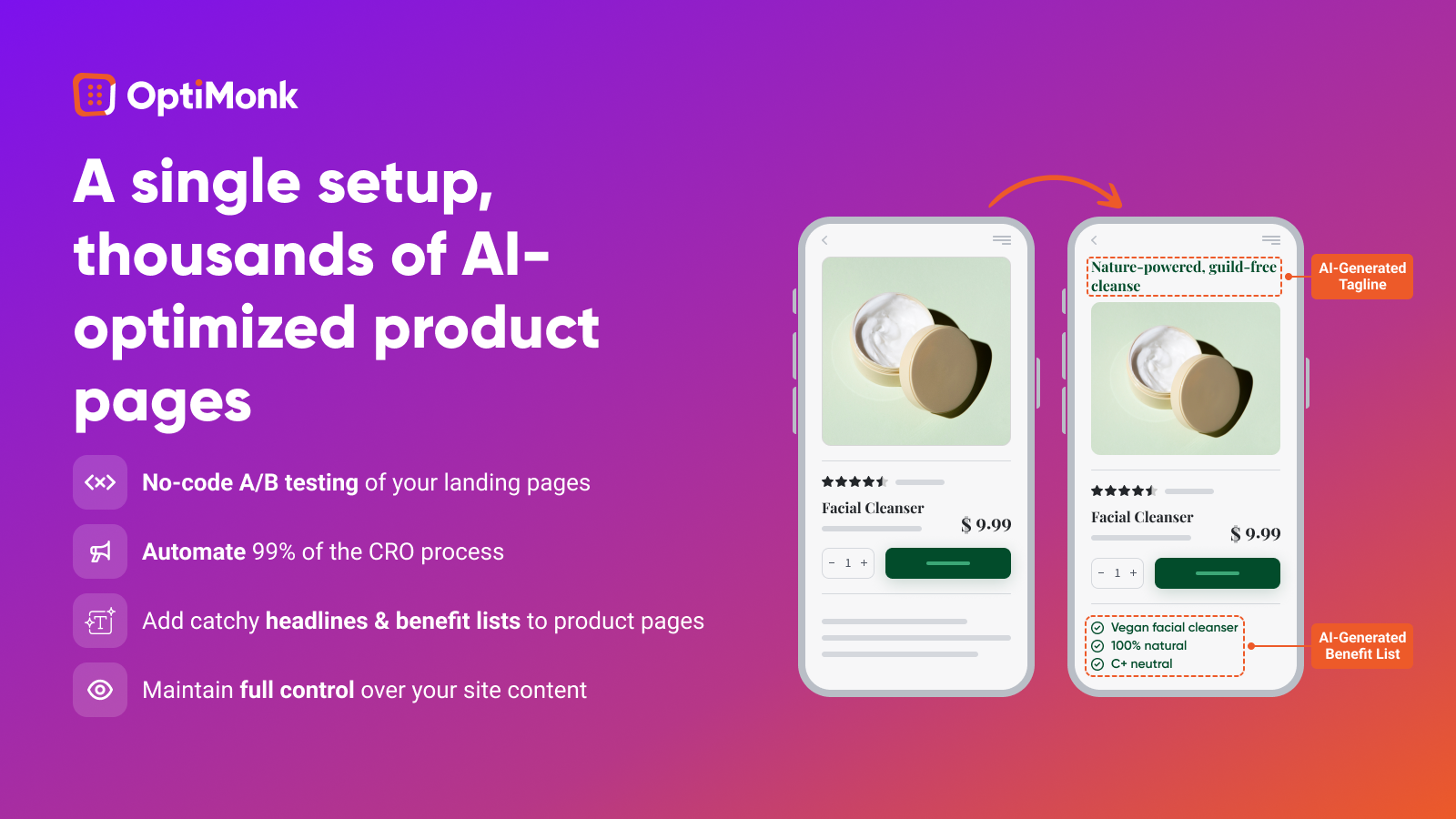 Optimize product pages automatically with the power of AI