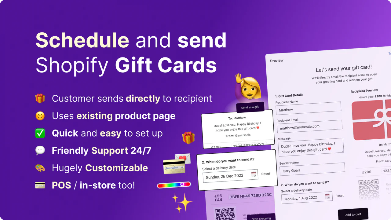 Go Gift Cards - Send og planlæg gavekort via e-mail