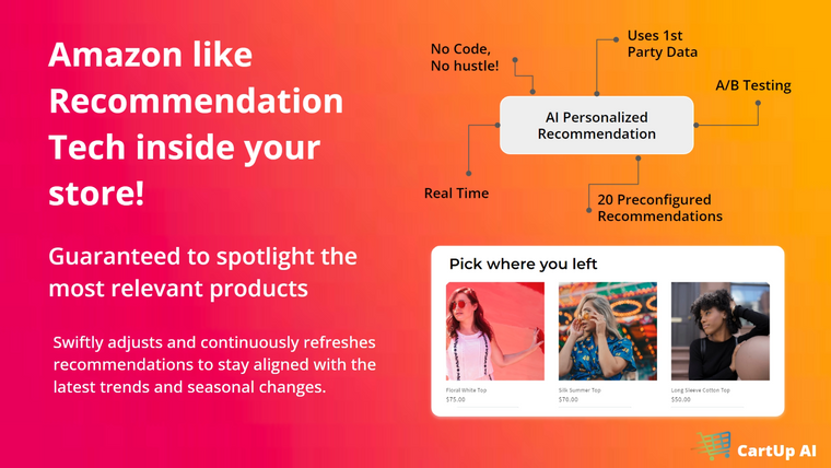 CartUp AI Recommendations Screenshot