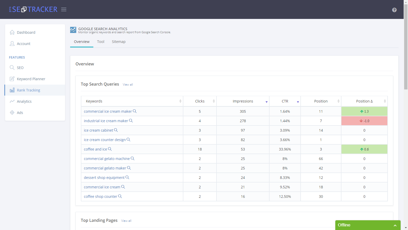 ProSEOTracker Rangverfolgung