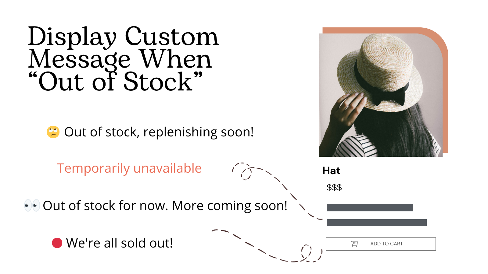 Out of stock, left in stock,low inventory, stock countdown