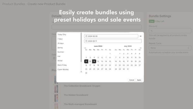 BundleSales ‑ Event Scheduler Screenshot