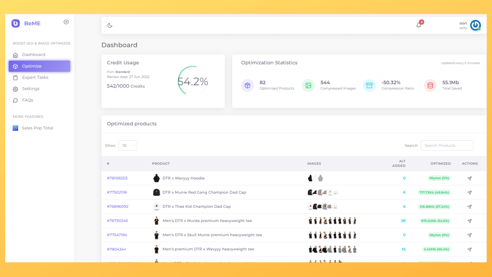 seo-optimerare genom rapporter för produktbildoptimering