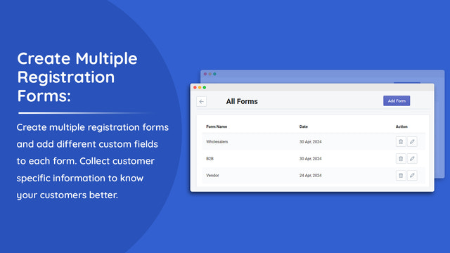 Create Multiple Registration Forms