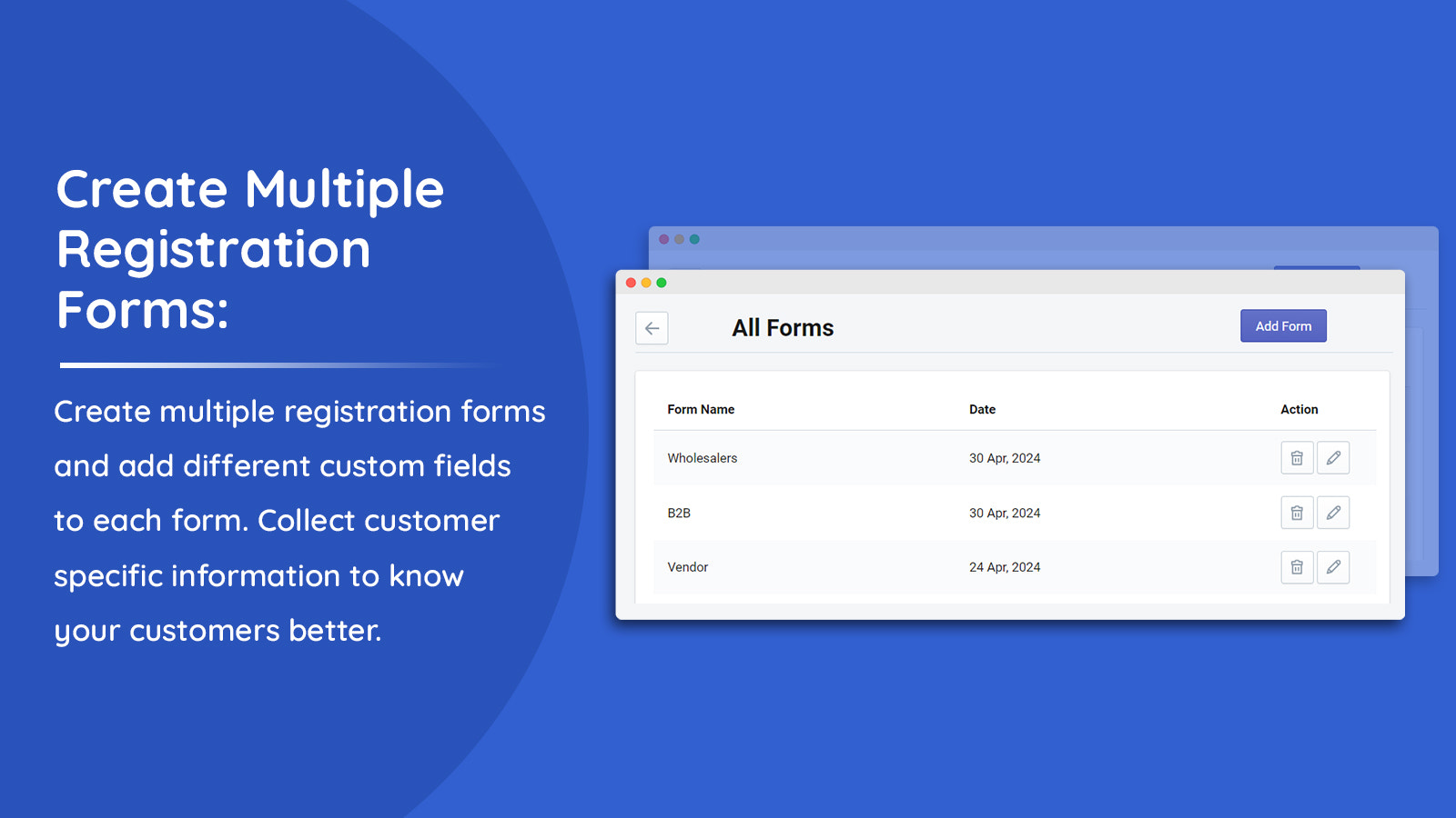 Create Multiple Registration Forms