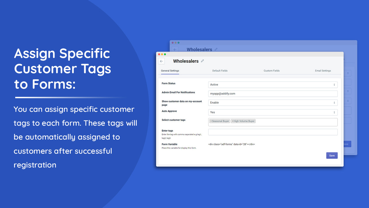 Add Specific Customer Tags to Registration Form