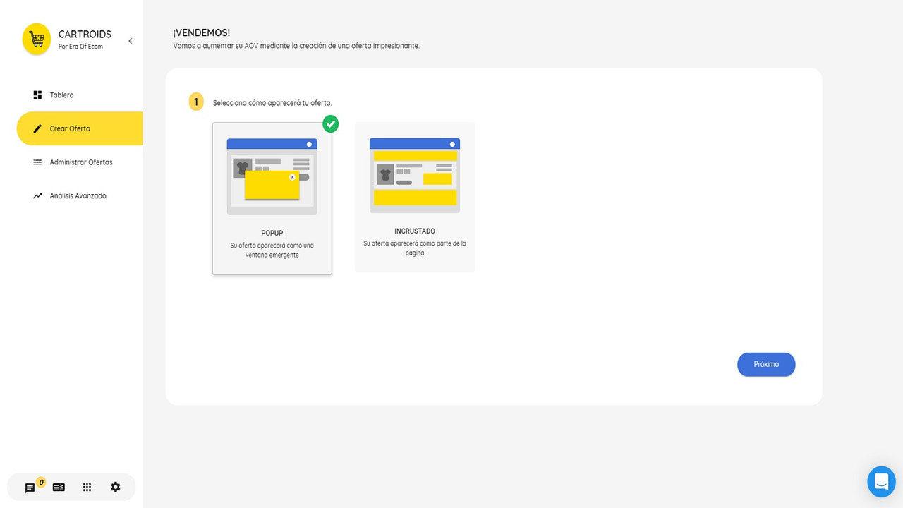 Suite AOV - Creación de Ofertas