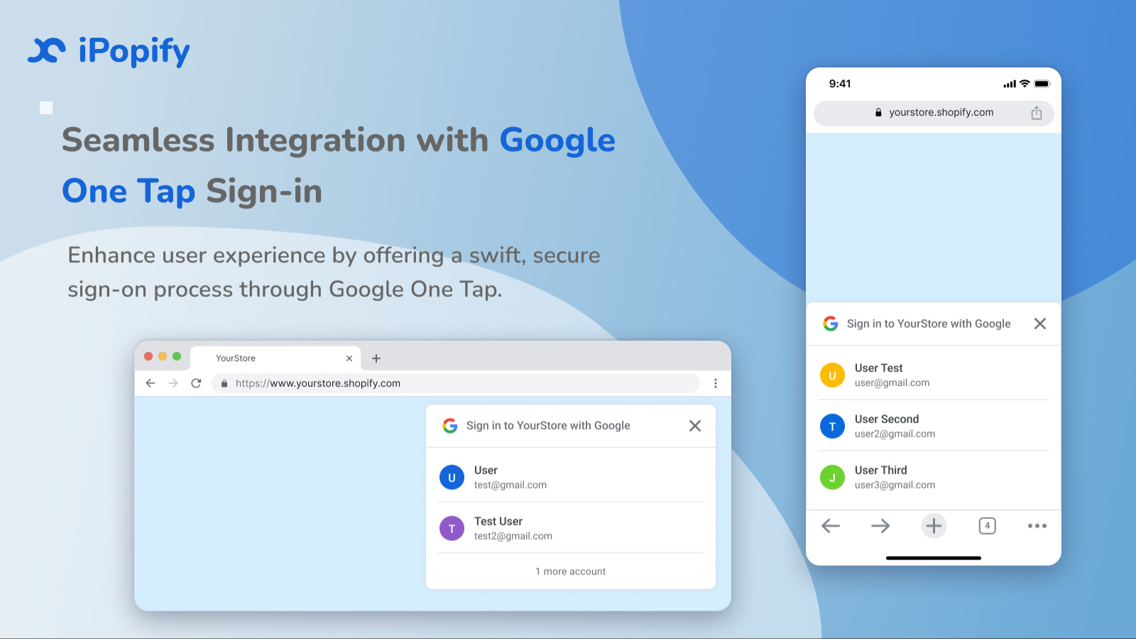 Intégration transparente avec Google One Tap Sign-in