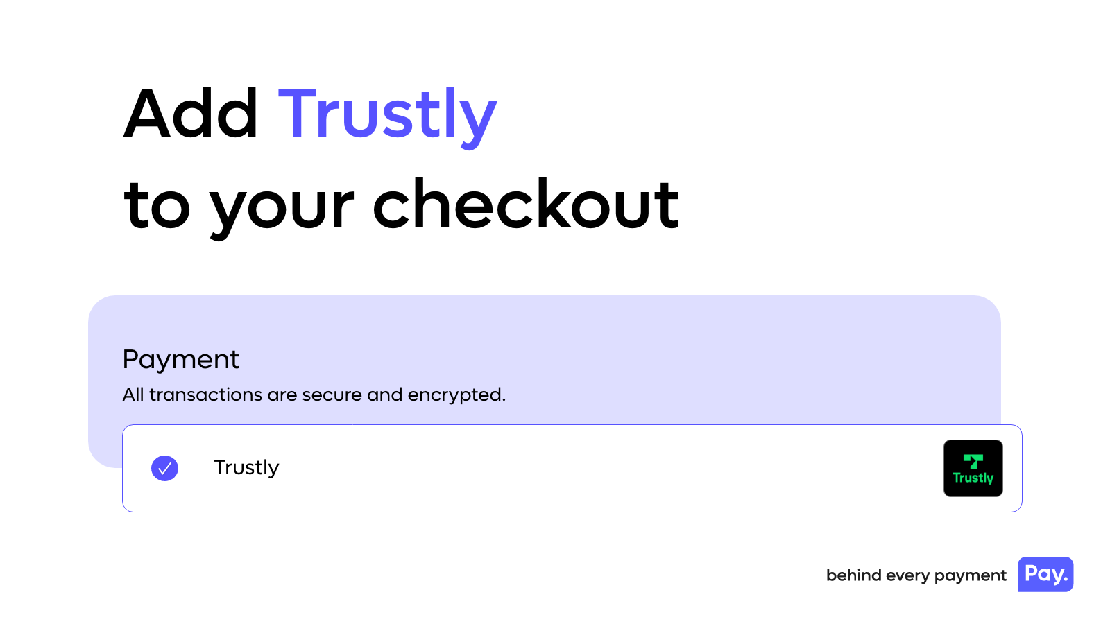 Voeg Trustly toe aan je checkout
