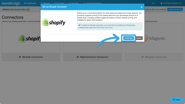 Installer Shopify Connector