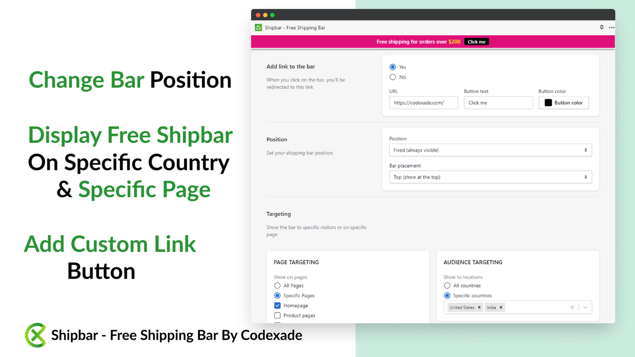 Shipbar ‑ Free Shipping Bar - Shipbar- Ultimate Free shipping bar & sales  booster