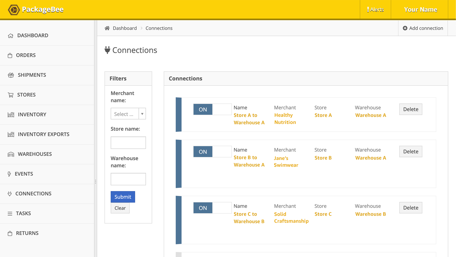 Manage and monitor store integrations individually