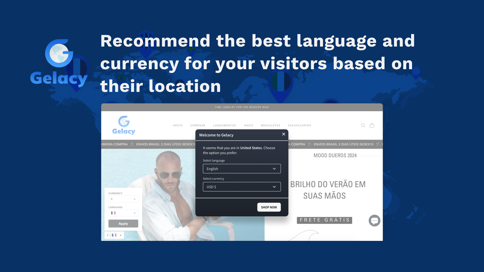 Recommend the best language and currency for your visitors based