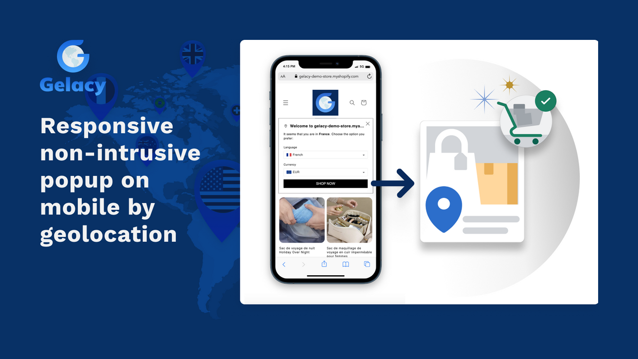 Responsive non-intrusive popup on mobile by geolocation