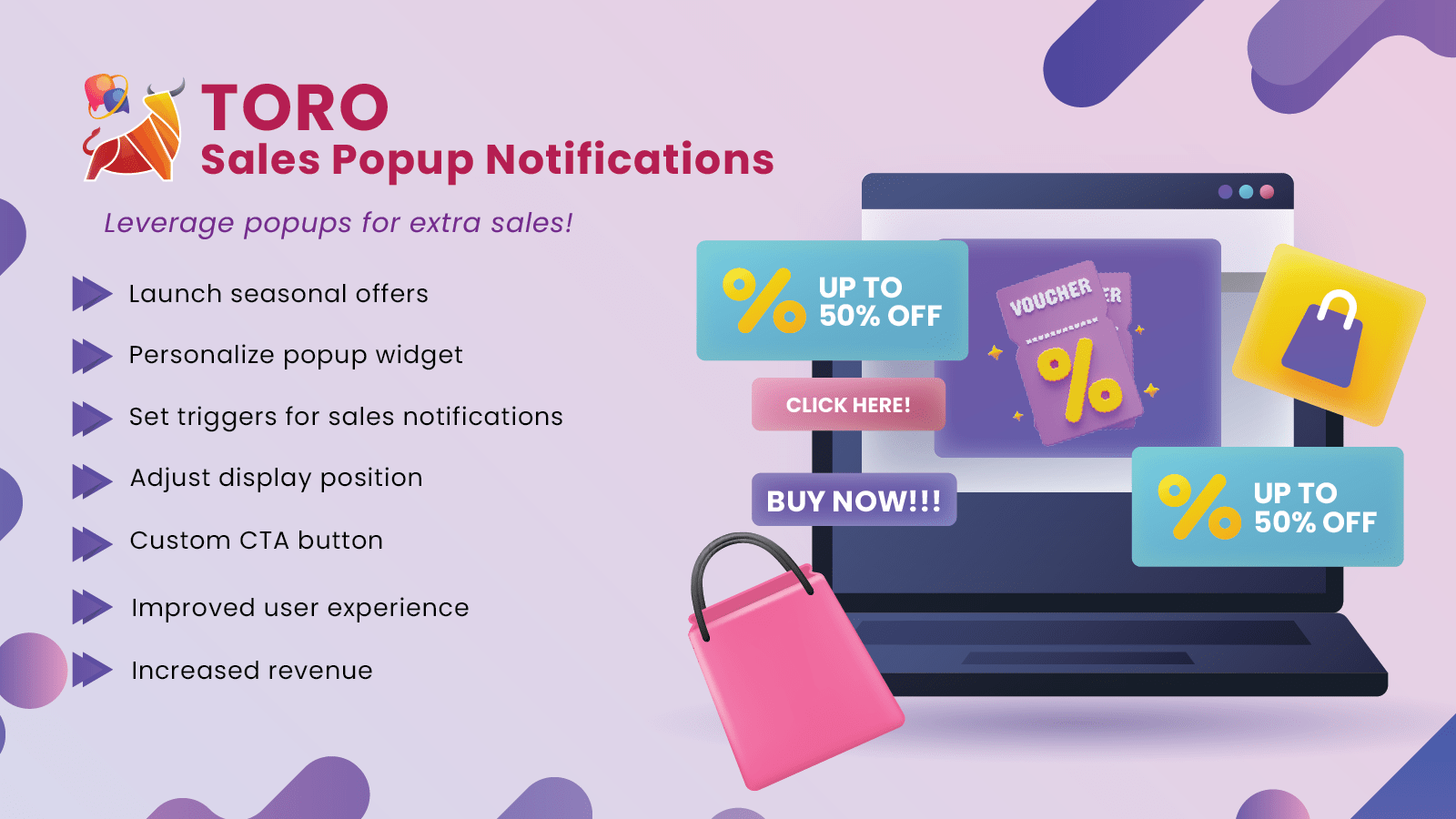 TORO Sales Popup Notifications Screenshot