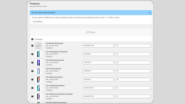 Manage your products tax information.