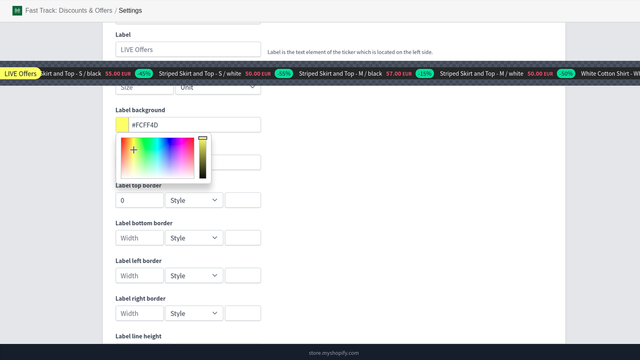 Fast Track: Réductions & Offres sur la page de paramètres de prévisualisation en direct