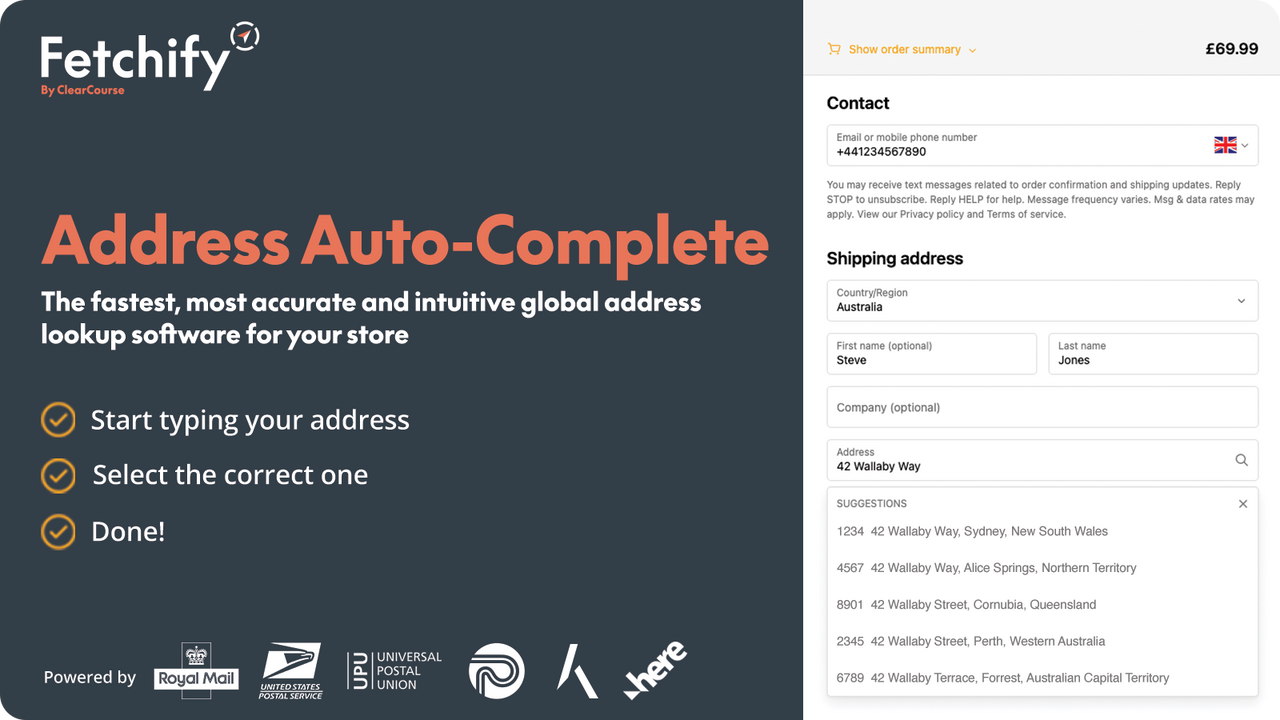 Address Auto-Complete and validation for 250+ countries