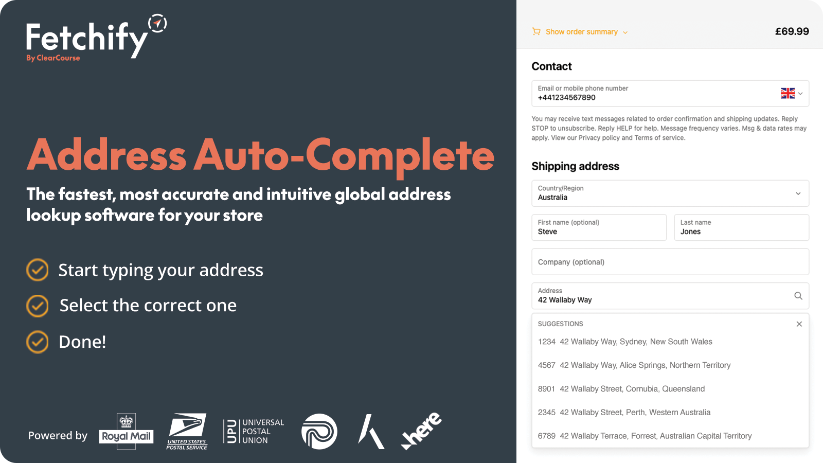 Address Auto-Complete and validation for 250+ countries