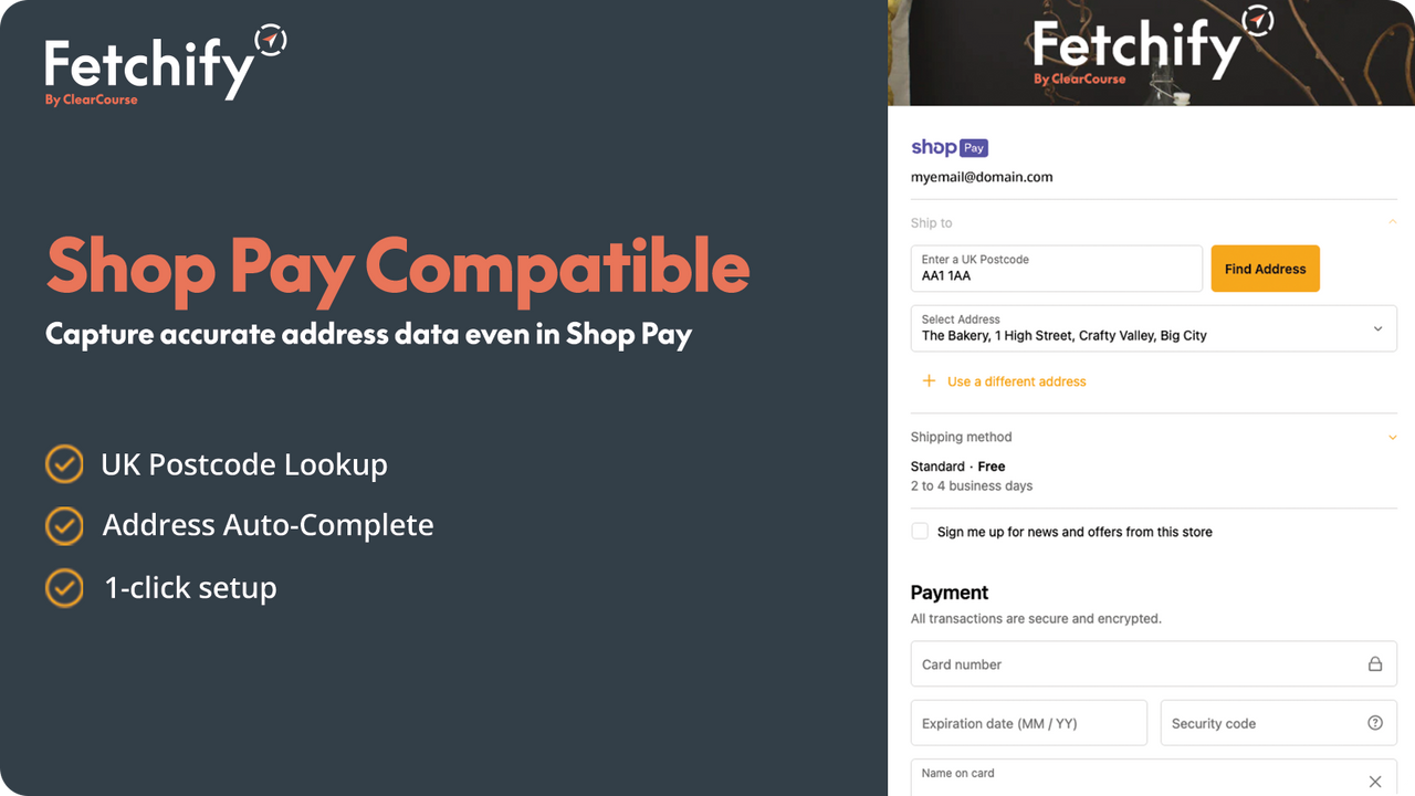 Shop Pay compatible for consistent UX and conversion benefits