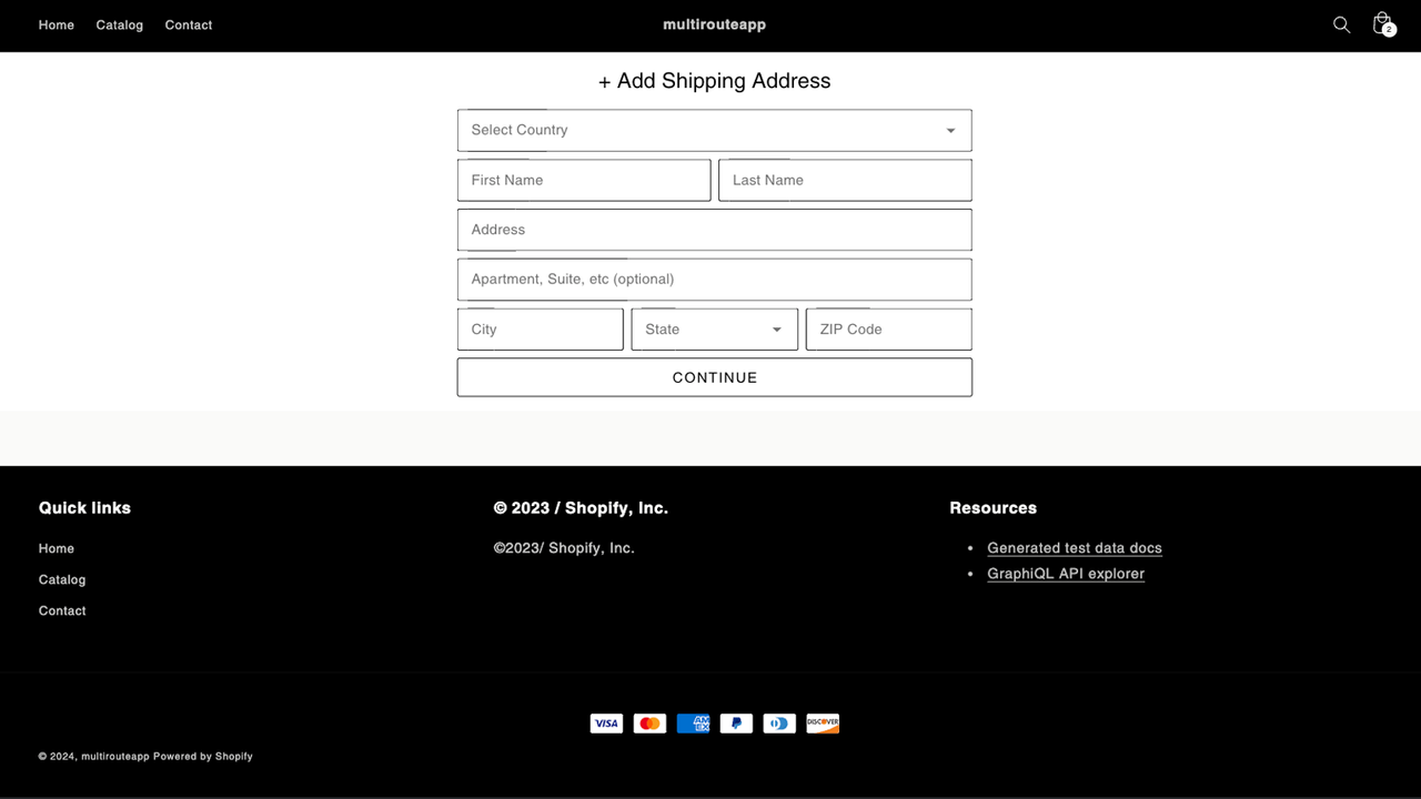 Add Shipping Address Screen