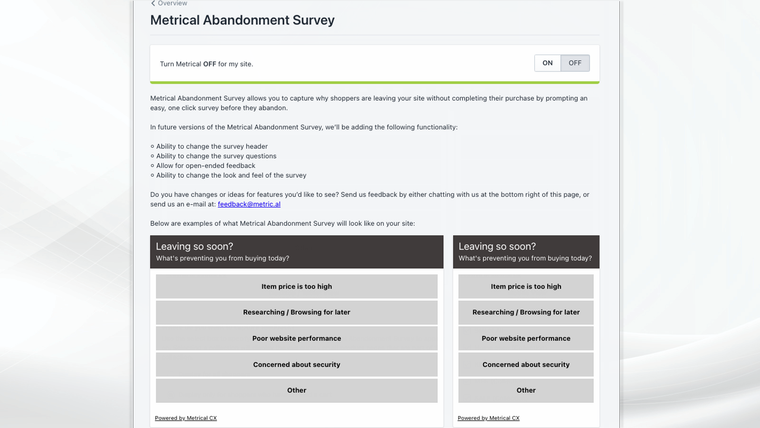 Metrical Abandonment Survey Screenshot