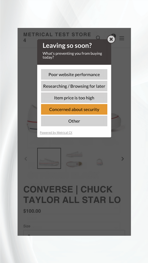 Sondage Metrical - Vue mobile