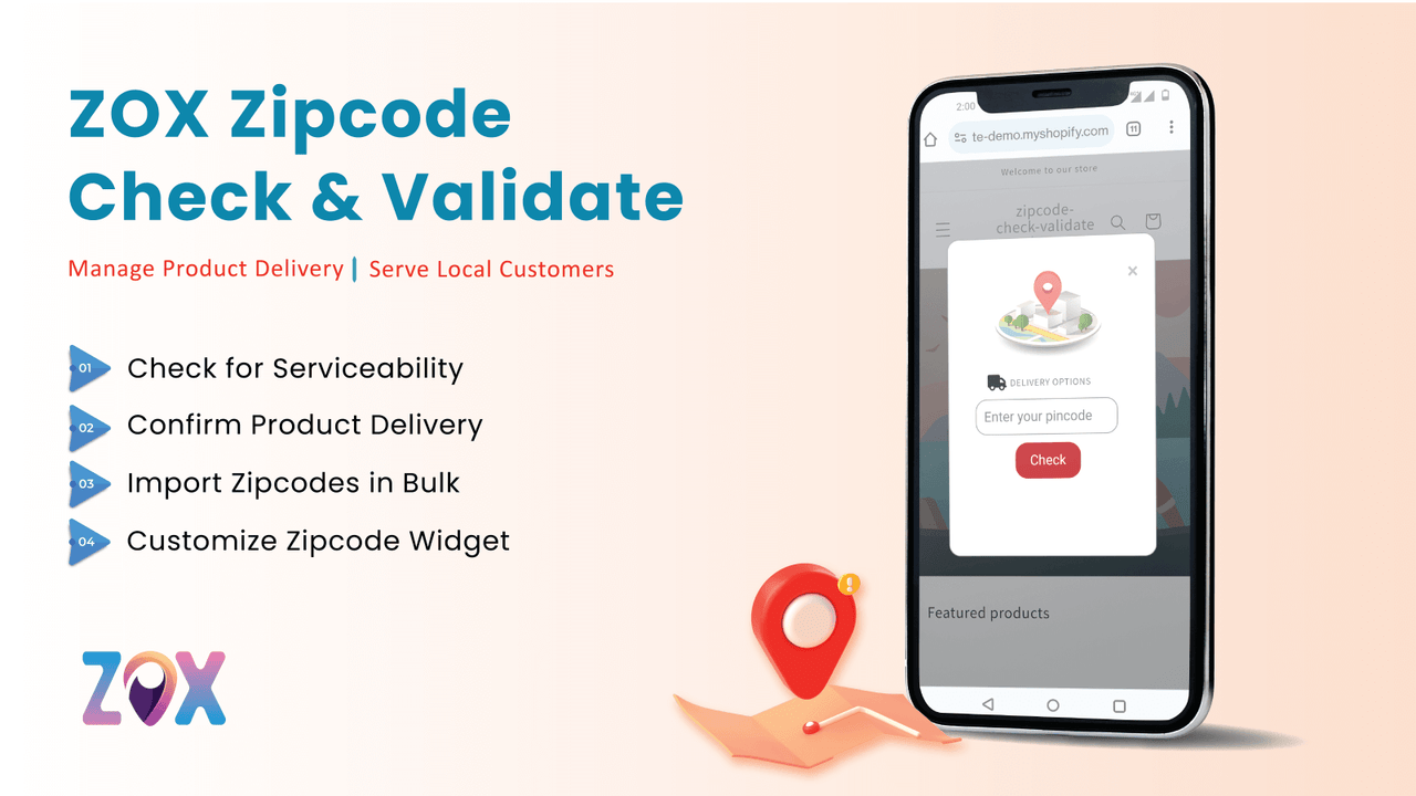 ZOX Zipcode Check & Validate Shopify App
