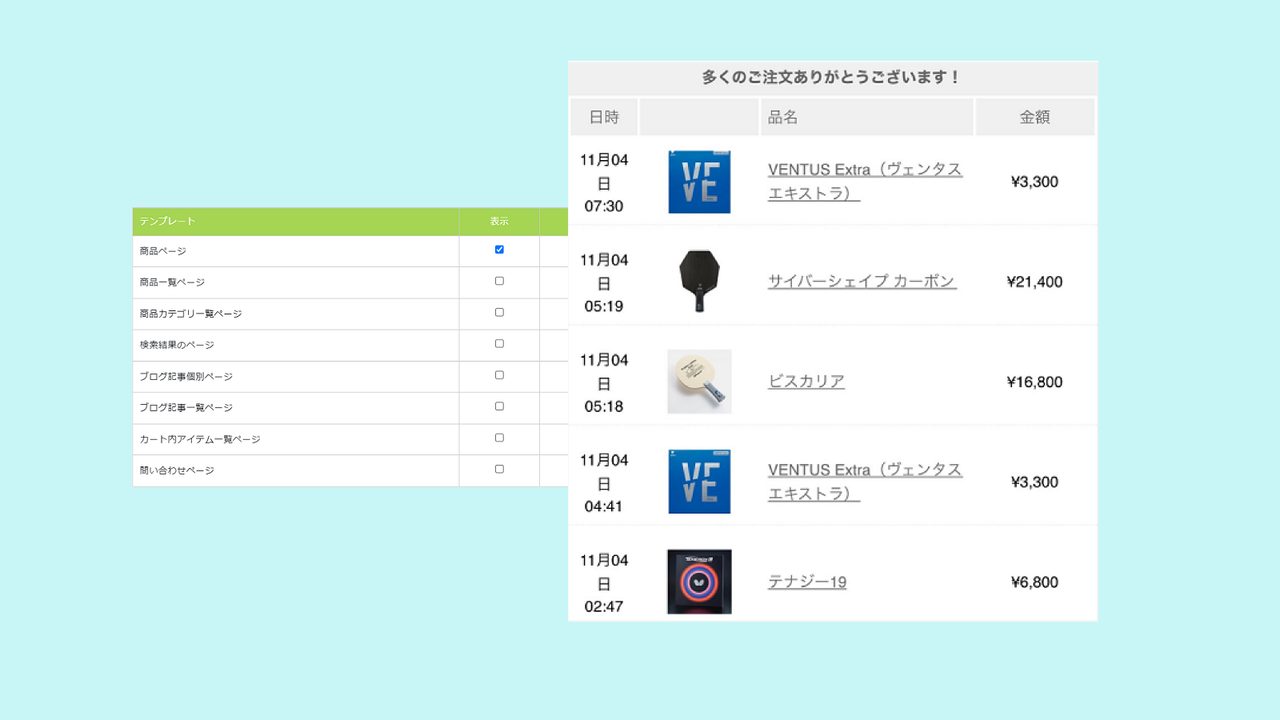 リアルタイム注文表示