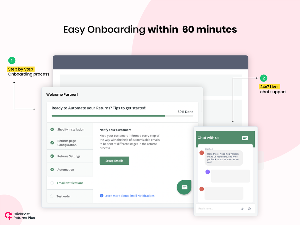Easy Onboarding with ClickPost Returns Plus returns app