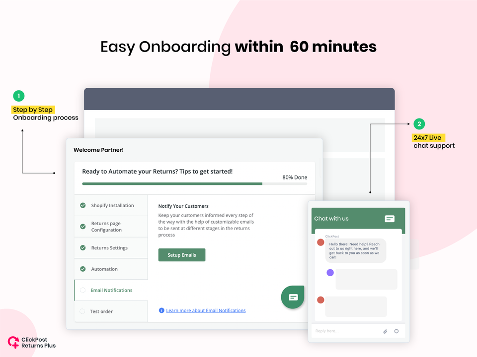 Nem Onboarding med ClickPost Returns Plus returneringsapp