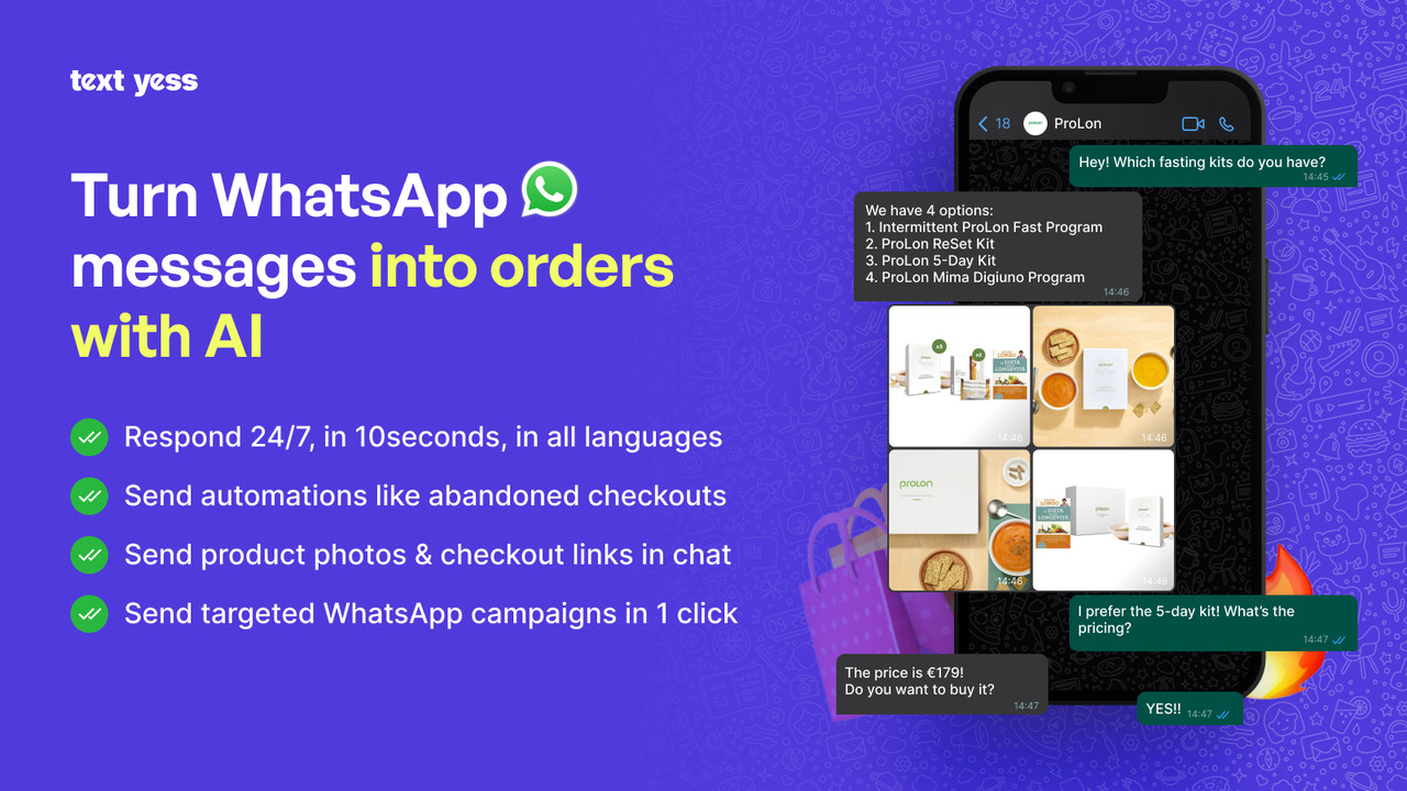 TextYess WhatsApp indgående og udgående funktioner