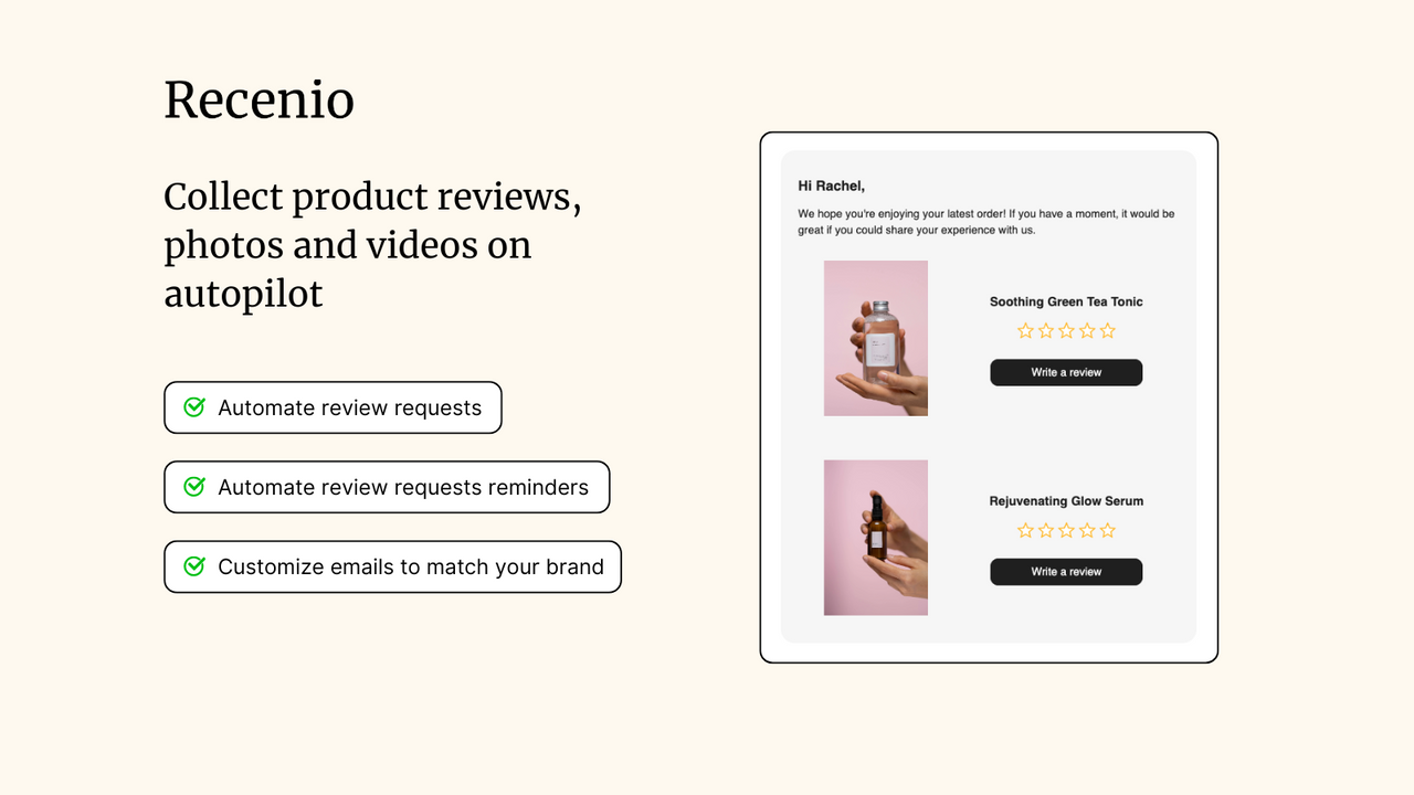 Collect product reviews with automated review request emails