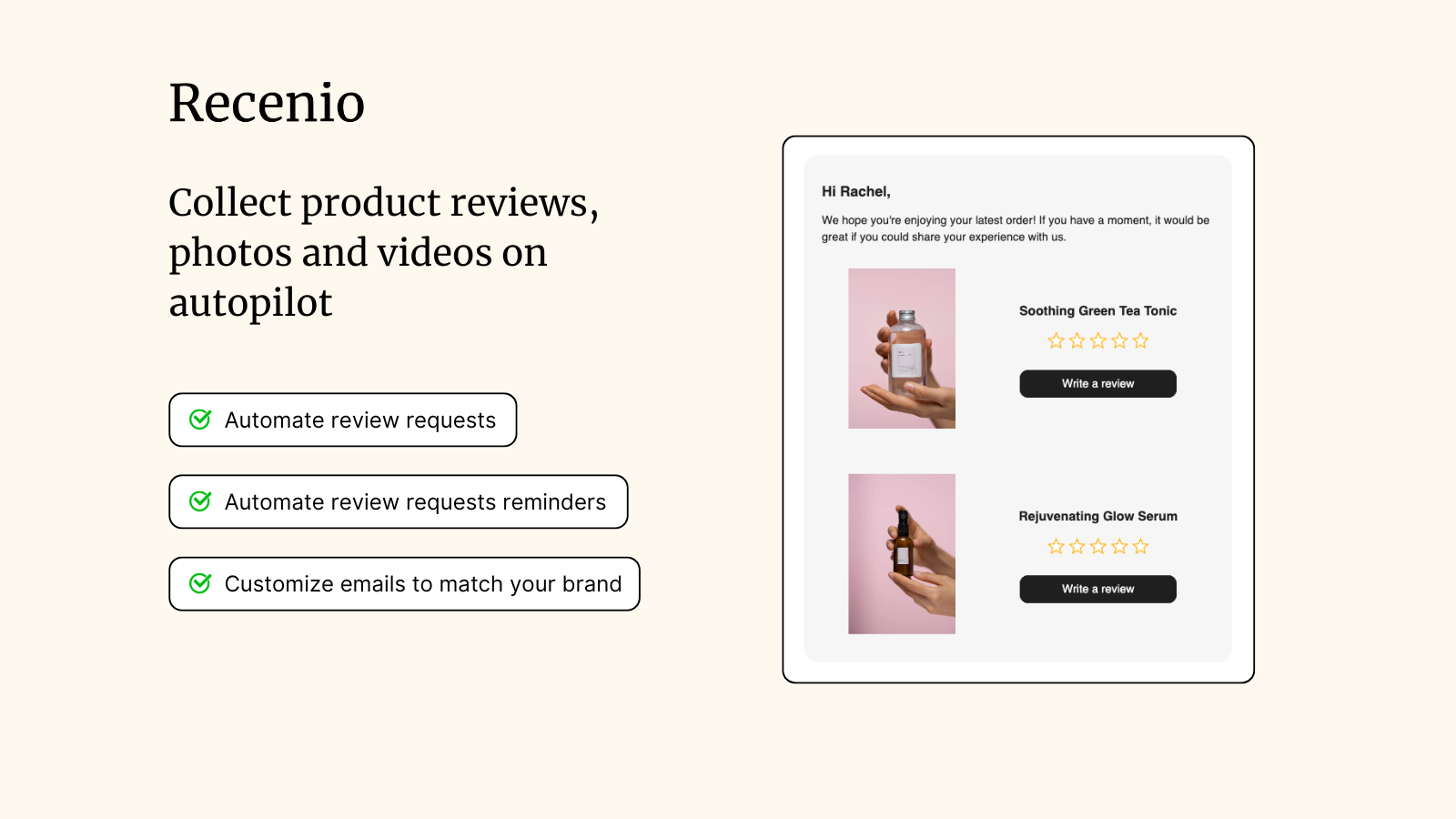 Collect product reviews with automated review request emails