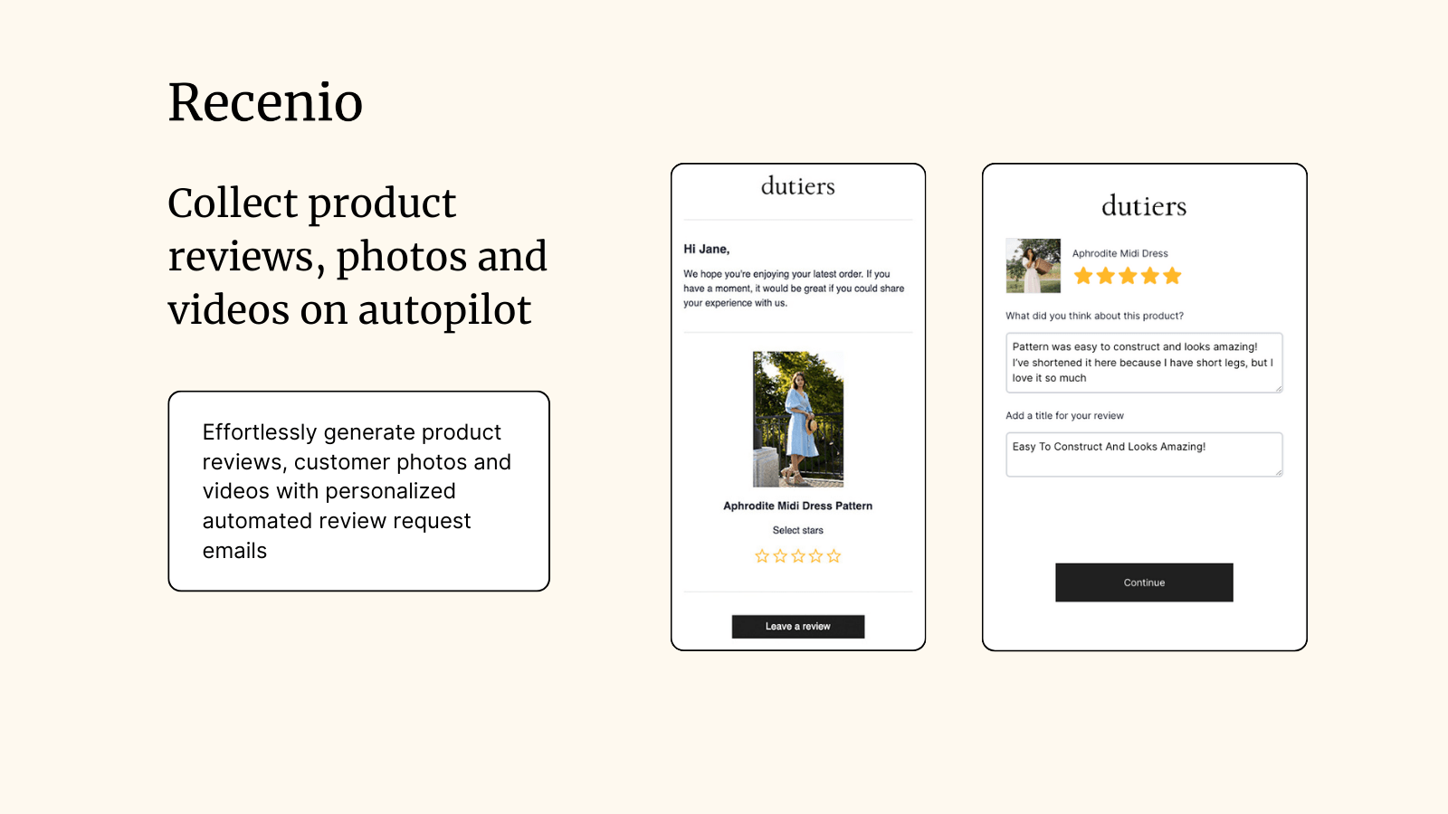 Collect product reviews with automated review request emails