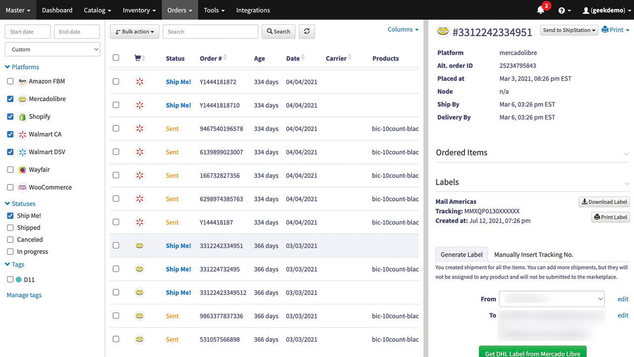 Gestion des commandes