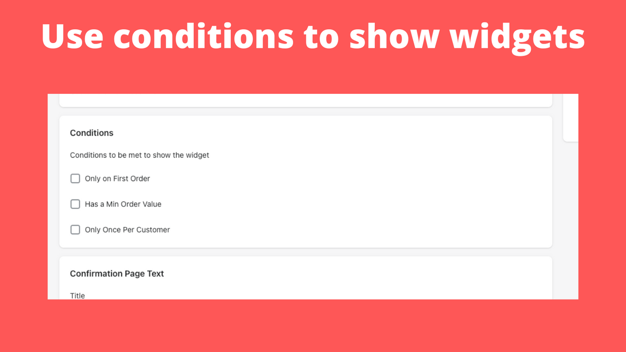 Utilisez des conditions pour afficher le widget